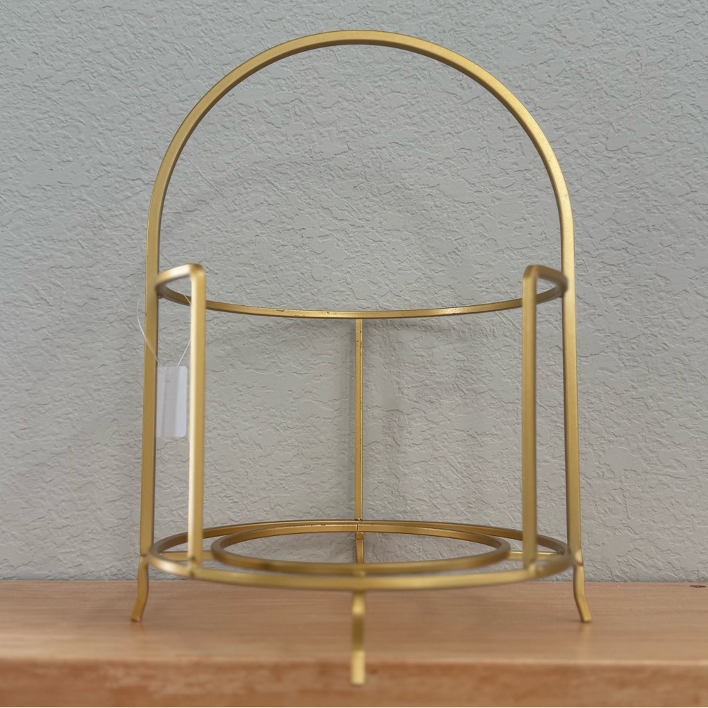 New! Crate&Barrel Stainless Steel Appetizer Plate Stand in Gold Finish
